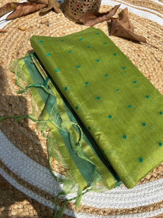 Green Silk cotton saree