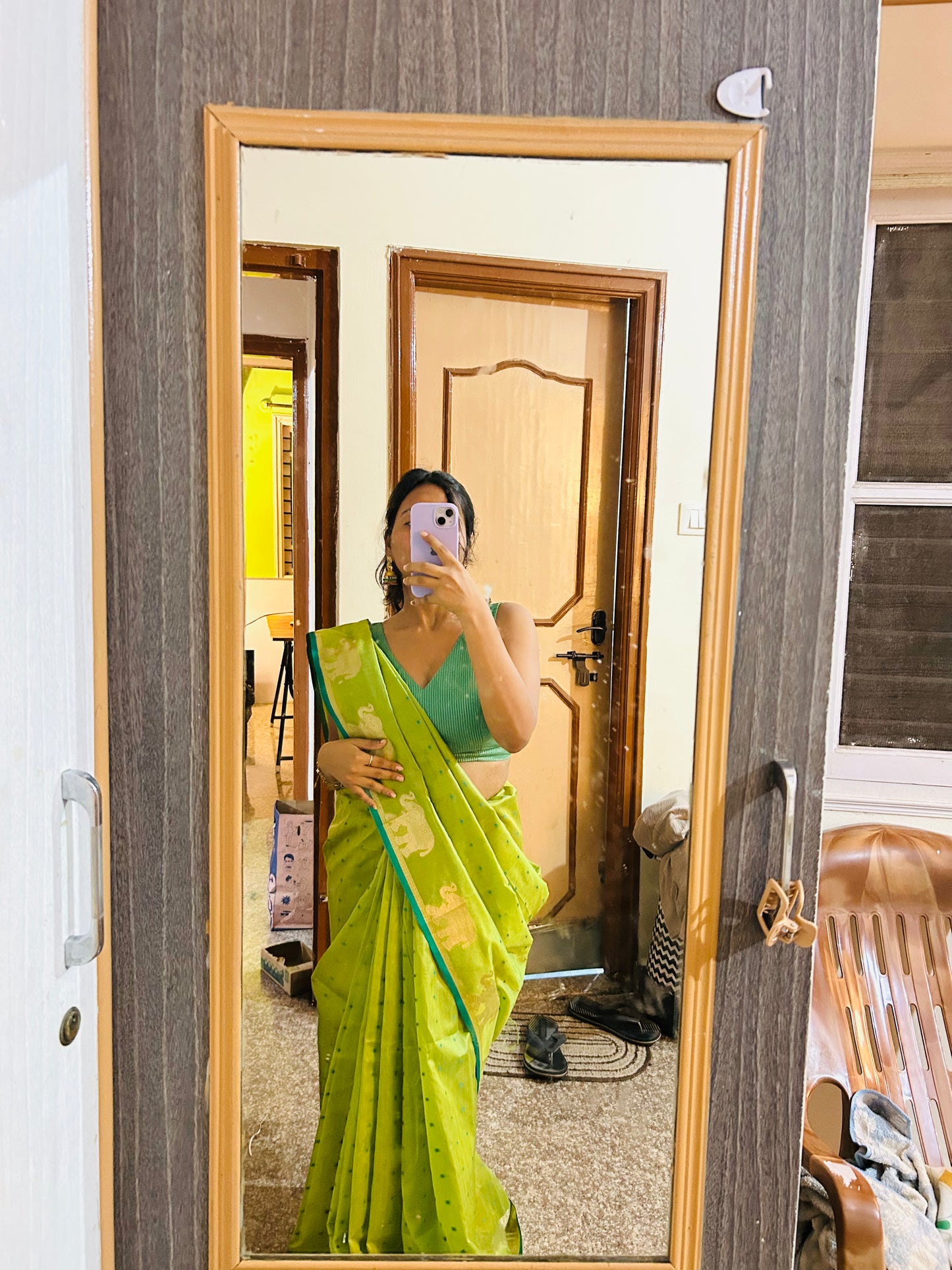 Green Silk cotton saree