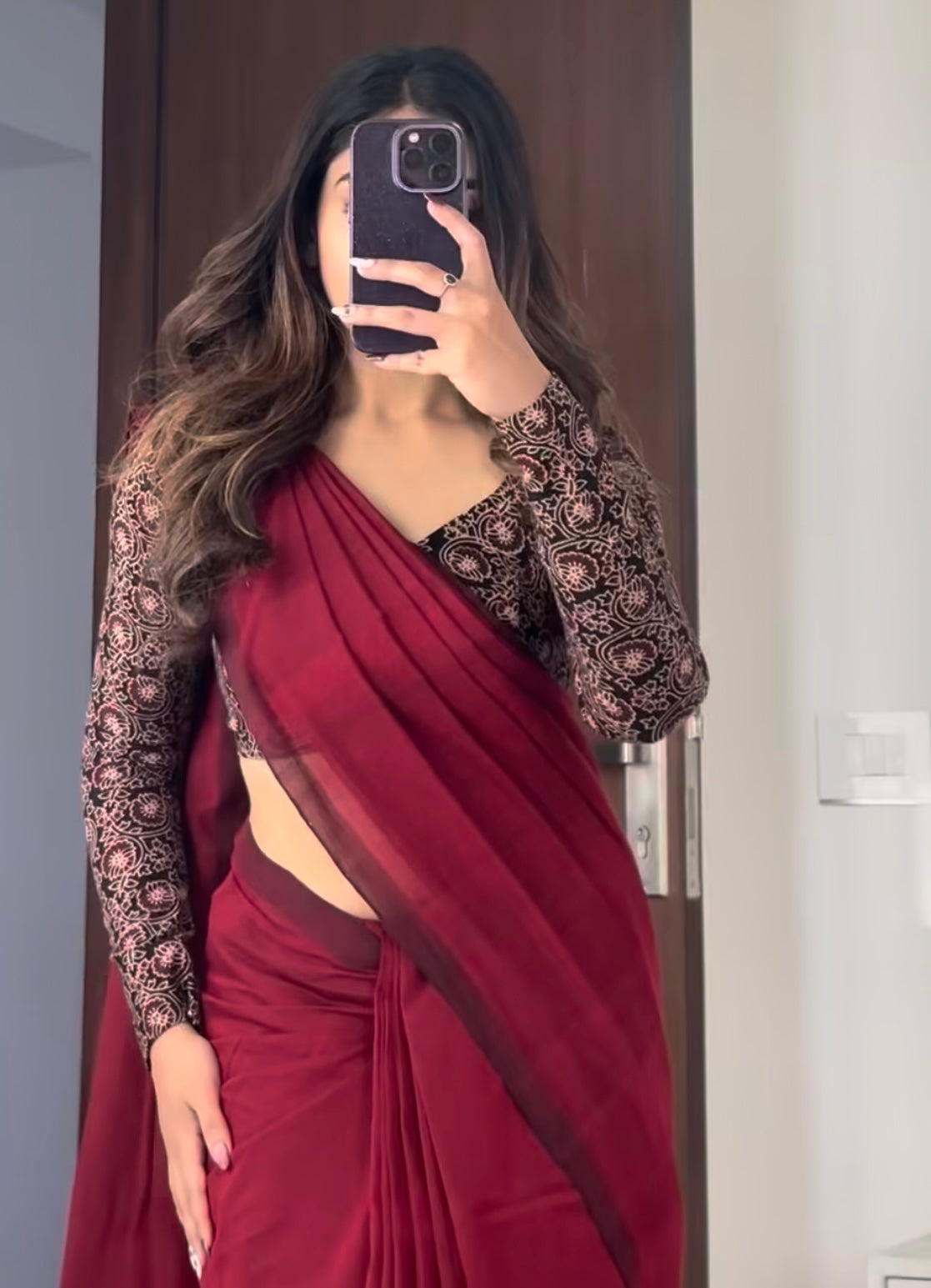 Ragini Warm Red Saree