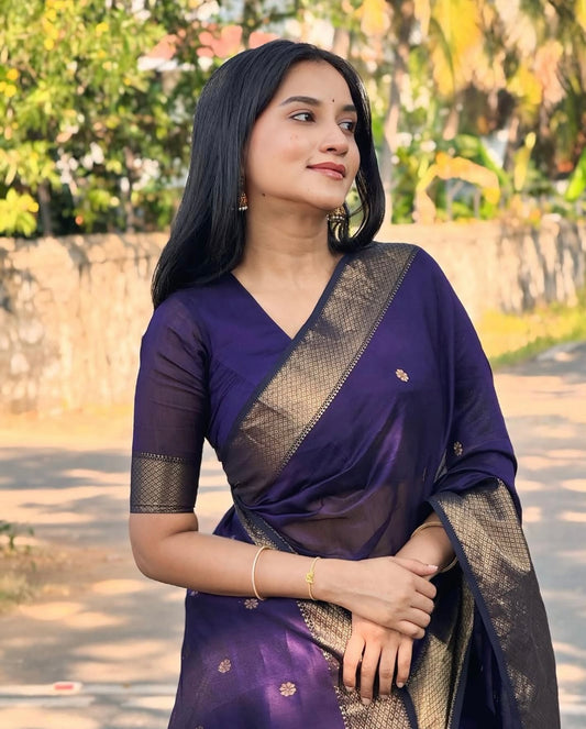 Nayanthara Purple Saree