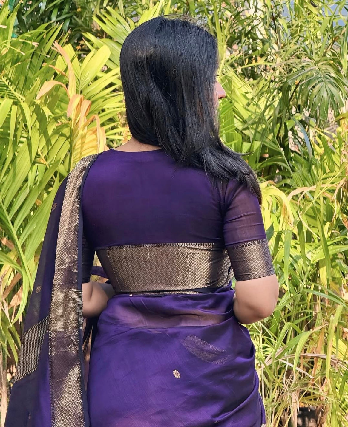 Nayanthara Purple Saree