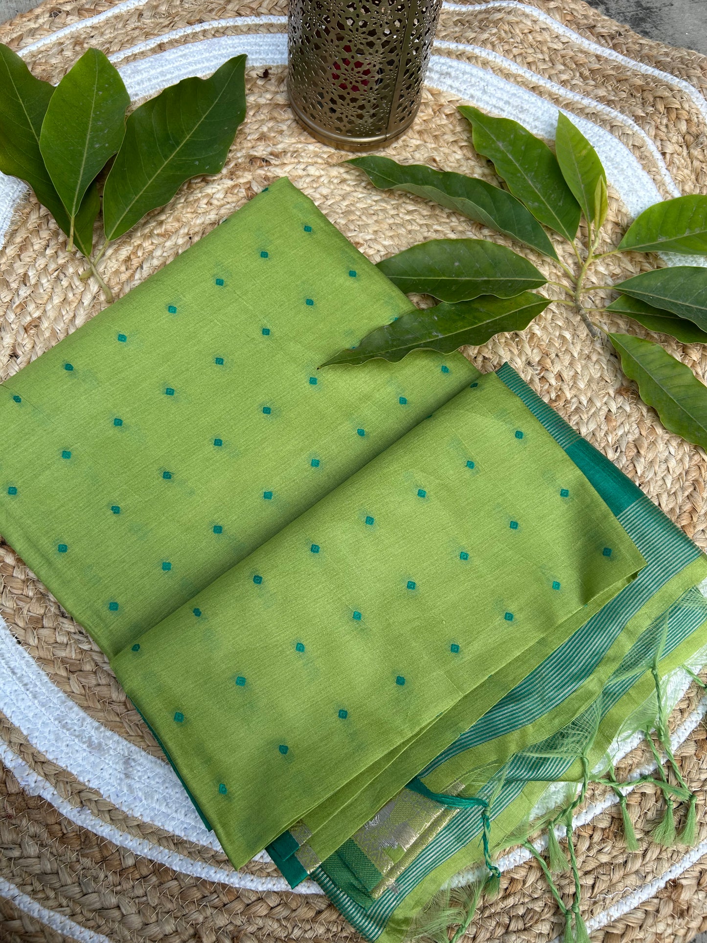 Green Silk cotton saree
